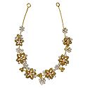 White and Yellow Stone Studded Metal Head Piece