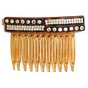 White Crystal Studded Designer Hair Comb