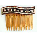 White Crystal Studded Designer Hair Comb