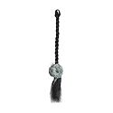 Artificial Braided Black Hair with Detachable Grey Cloth Flower Hair Clutcher