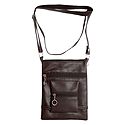 Brown Rexine Sling Bag with Four Zipped Pocket