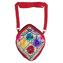 Kashmiri Embroidery on Cotton Shoulder Bag with Two Zipped Pocket