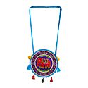 Embroidered and Mirrorwork on Cotton Shoulder Bag with Two Zipped Pocket