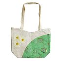 Decorative Jute Bag with One Zipped Pocket and One Small Open Pocket