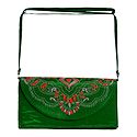 Green Bag with Kantha Stitch