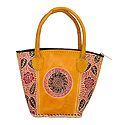 Embossed Leather Bag with 1 Open Pockets and 1 Zipped Pocket