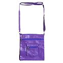 Rexine Mauve Color Sling Bag with Four Zipped Pocket