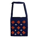 Gujrati Embroidery Blue Shoulder Bag with One Zipped Pocket
