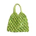 Light Green Sequined Macreme Bag