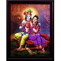 Radha Learning Flute from Krishna