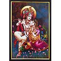 Radha Krishna Playing Flute