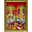 Lakshmi and Ganesha - Framed Picture