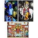Radha, Krishna, Durga - Set of 3 Posters
