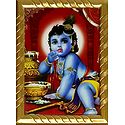Makhan Chor Krishna - Framed Picture
