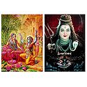 Shiva and Krishna in Disguise with Radha- Set of 2 Posters
