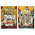 Radha Krishna, Nimai and Pancha Tattva Deities - Set of 2 Photo Prints