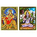 Bhagawati and Shiva - Set of 2 Unframed Posters