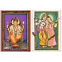Ganesha and Radha Krishna - Set of 2 Posters