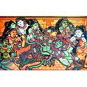 Krishna with Radha and other Gopinis
