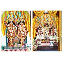 Gaur, Nitai and Gaurangadev with Lakshmipriya and Vishnupriya - Set of 2 Photo Prints