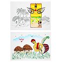 Goddess Durga - Set of 2 Small Poster