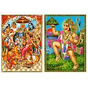 Ram Darbar and Hanuman - Set of 2 Posters