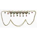 Maroon and Green Crysal Bead and White Stone Studded Kamarband