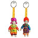 Set of 2 MIniature Costume Doll Key Rings