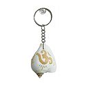 Om Carved Shell Key Ring