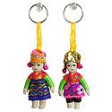 Set of 2 Spanish Doll Key Rings