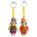 Set of 2 Costume Doll Key Rings