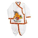 Krishna Print on White Dhoti and Kurta