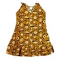 Printed Yellow Cotton Sleeveless Frock for Girls
