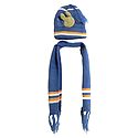 Dark Grey Woolen Scarf and Cap with a Face of Rabbit