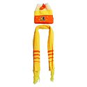 Yellow with Saffron Woolen Scarf and Cap with Embroidered Letter 'M'