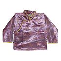 Mauve with Golden Woven Brocade Silk Finish Kurta