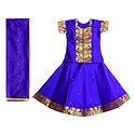 Purple Silk with Zari Border Lehenga Choli and Chunni