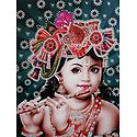 Makhan Chor Krishna - Glitter Poster