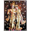 Radha Krishna - Poster with Glitter