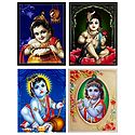 Set of 4 Krishna Posters