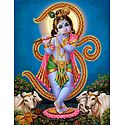 Young Krishna with Om