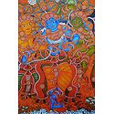 Radha Learning Flute from Lord Krishna