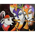 Radha Krishna with Cow