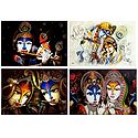 Radha Krishna - The Divine Lovers - Set of 4 Posters