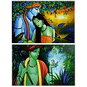 Animal Lover Krishna and Radha Krishna - Set of 24 Posters