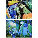 Animal Lover Krishna and Radha Krishna - Set of 2 Posters