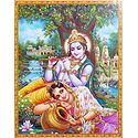Radha Mesmerised by the Sound of Krishna's Flute