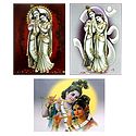 Set of 3 Radha Krishna Posters