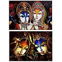 Radha Krishna - The Divine Lovers - Set of 2 Posters
