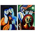 Radha Krishna and Krishna Meerabai - Set of 2 Posters